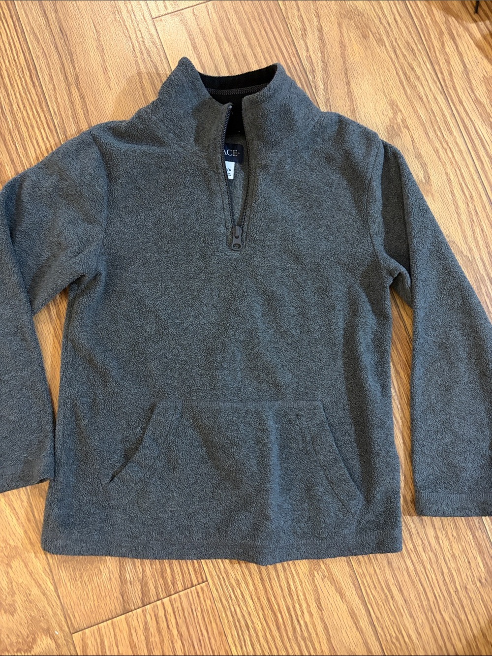 The Children's Place Charcoal Gray Half-Zip Fleece Puffer Pullover